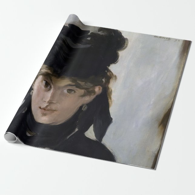Manet - Berthe Morisot med en bukett av violetta Presentpapper (Utrullad)