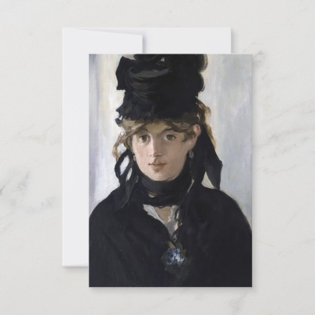 Manet - Berthe Morisot med en bukett av violetta Tack Kort (Framsida)