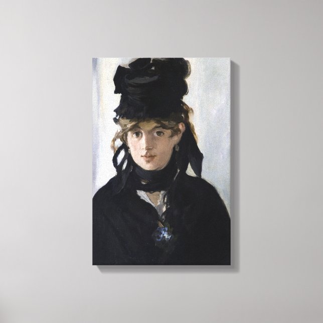 Manet - Berthe Morisot med en bukett violer Canvastryck (Framsida)