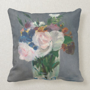 Manet blommar i en Crystal vas, c.1882 Kudde