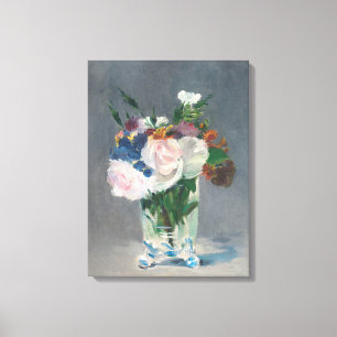 Manet Blommor i Crystal Vas, c.1882 Canvastryck