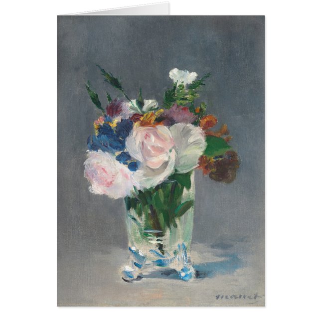 Manet | Blommor i Crystal Vas, c.1882 Hälsningskort (Framsidan)