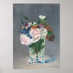 Manet   Blommor i Crystal Vas, c.1882 Poster