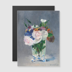 Manet - Blommor i ett Magnetiskt kort Crystal Vas