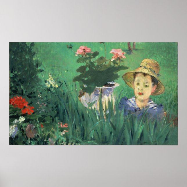Manet - Boy in Flowers (Jacques Hoschede) Poster (Framsidan)