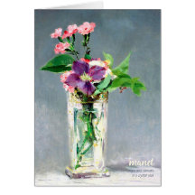 Manet Carnations och Clematis Blommigt-hälsningsko