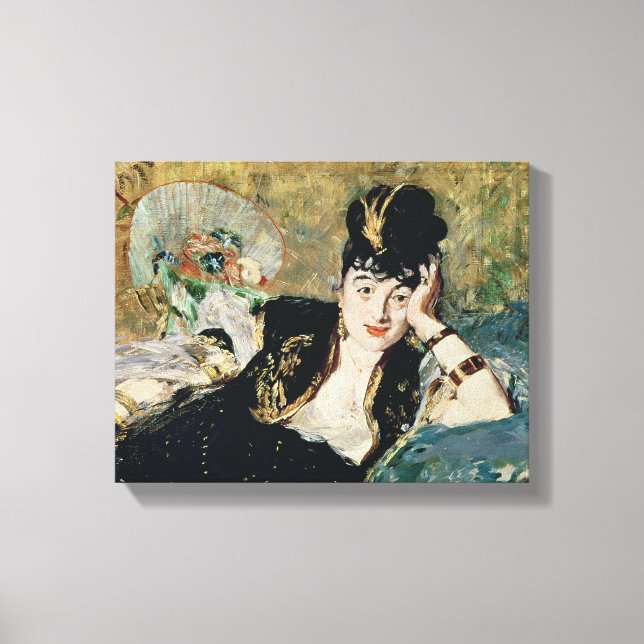 Manet | Dam med Fläkt Canvastryck (Framsida)