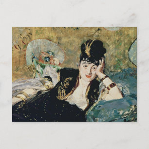 Manet Dam med Fläkt Vykort