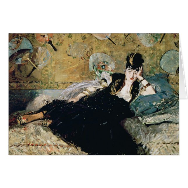 Manet | damen med fläktar hälsningskort (Framsidan Horizontal)