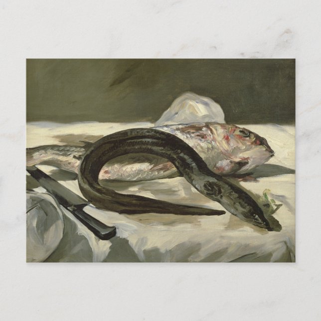 Manet | Eel och Red Mullet 1864 Vykort (Framsida)