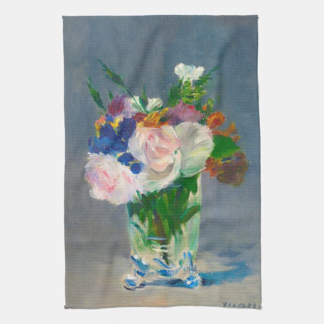 Manet Flowers i Crystal Vas Kökshandduk (Vertikal)