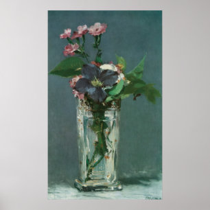 Manet Flowers i Crystal Vas Poster