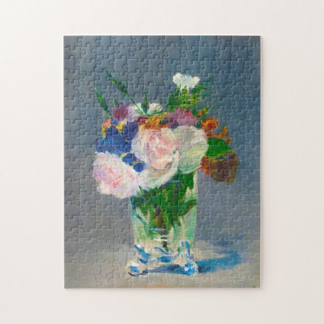 Manet Flowers i Crystal Vas Pussel (Vertikal)