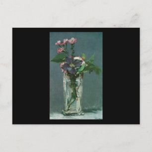 Manet Flowers i Crystal Vas Vykort