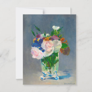 Manet Flowers i Crystal Vas Vykort