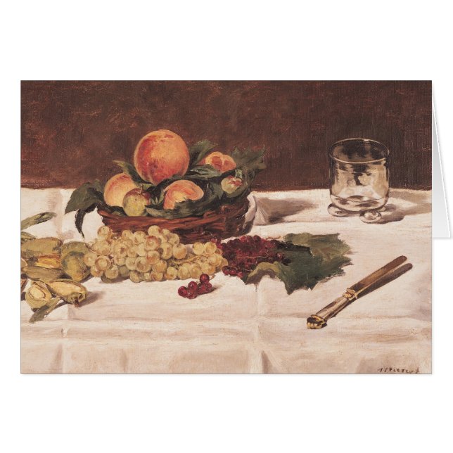Manet | Fortsatt livslängd: Frukt på Bord, 1864 Hälsningskort (Framsidan Horizontal)
