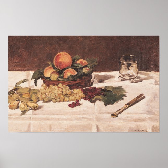 Manet | Fortsatt livslängd: Frukt på Bord, 1864 Poster (Framsidan)