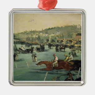 Manet   hästkapplöpning, 1872 julgransprydnad metall