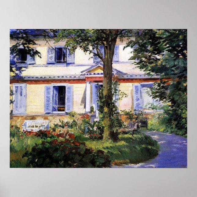 Manet - House At Rueil, 1882 Poster (Framsidan)