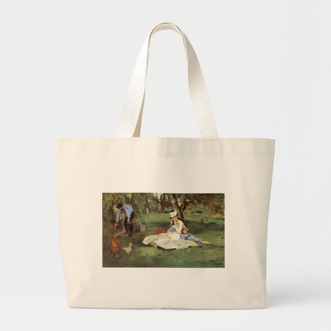 Manet Impressionist Fransk Family Garden Painting Jumbo Tygkasse (Framsidan)