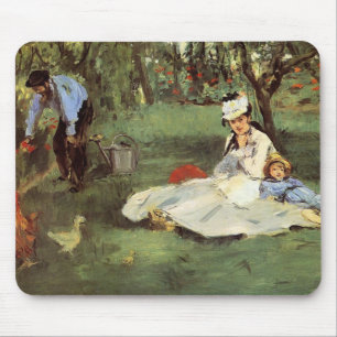 Manet Impressionist Fransk Family Garden Painting Musmatta