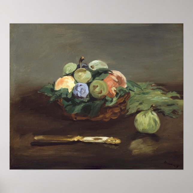 Manet - Korg med frukter Poster (Framsidan)