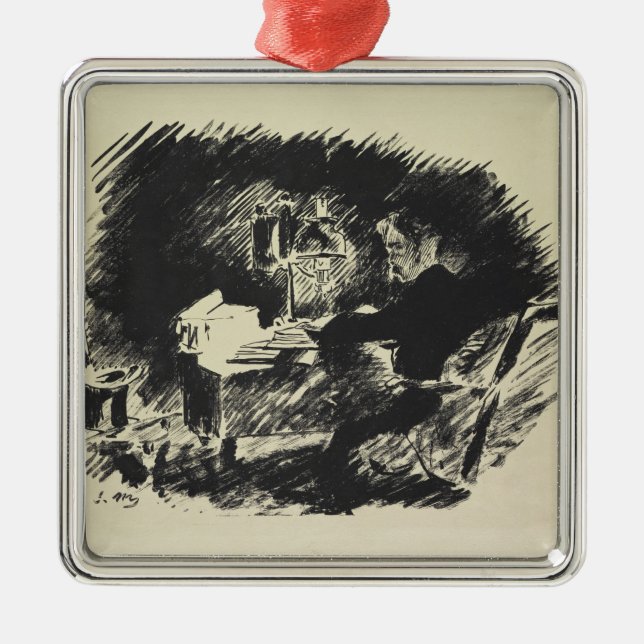 Manet | Le Corbeau, 1875 Julgransprydnad Metall (Framsidan)