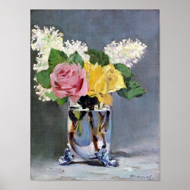 Manet Lilacs och Ro Fine Art Print Poster (Framsidan)
