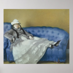 Manet   madam Manet på en blåttsoffa, 1874 Poster