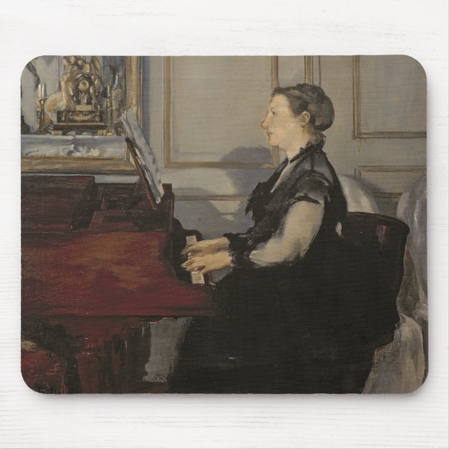 Manet | madam Manet på pianot, 1868 Musmatta (Framsidan)