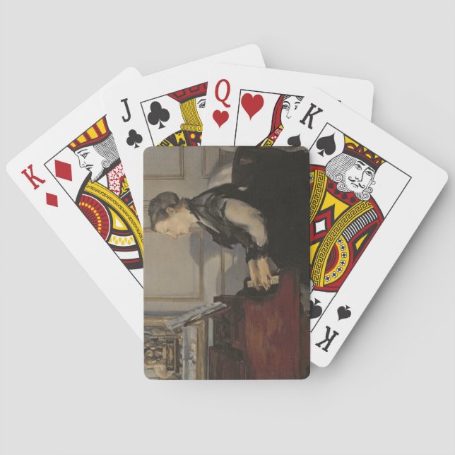 Manet | madam Manet på pianot, 1868 Spelkort (Baksidan)