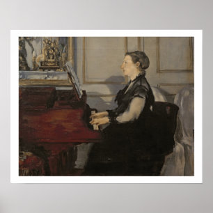 Manet Madame Manet vid Piano, 1868 Poster