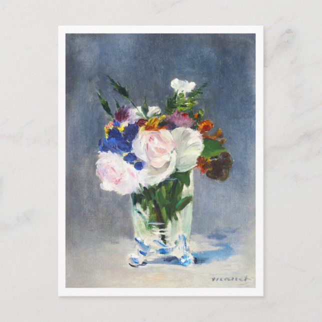 Manet-målning av blomsterbukett vykort (Framsida)