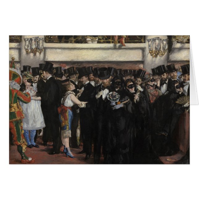 Manet | maskerad boll på operan, 1873 hälsningskort (Framsidan Horizontal)
