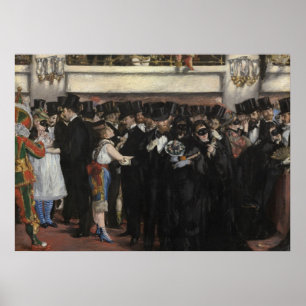 Manet maskerad boll på operan, 1873 poster