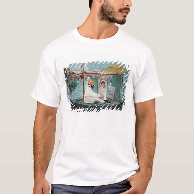 Manet | Monet i hans flyta studio, 1874 T Shirt (Framsida)