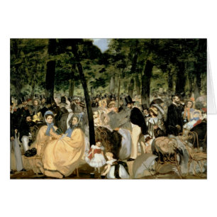 Manet musik i de Tuileries trädgårdarna, 1862 Hälsningskort