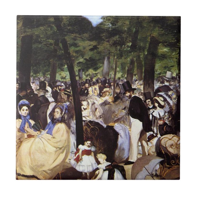 Manet: Musik i Tuileries Garden Kakelplatta (Framsidan)