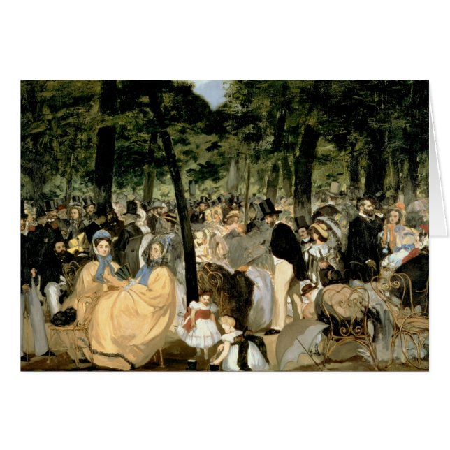 Manet | Musik i Tuileries Gardens, 1862 Hälsningskort (Framsidan Horizontal)