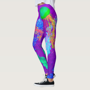 Manet på lilor - damasker leggings