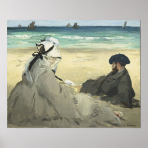 Manet - på stranden poster
