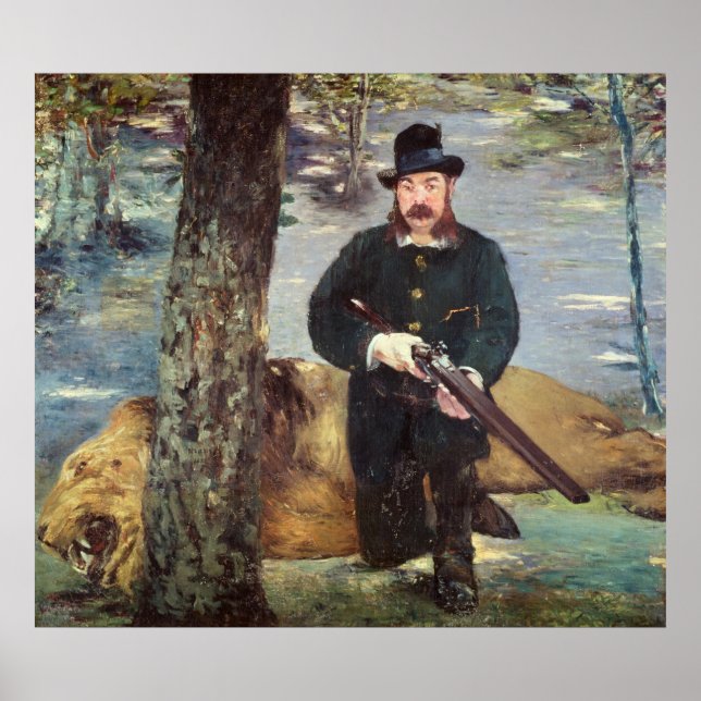 Manet | Pertuiset, Lejon Hunter, 1881 Poster (Framsidan)