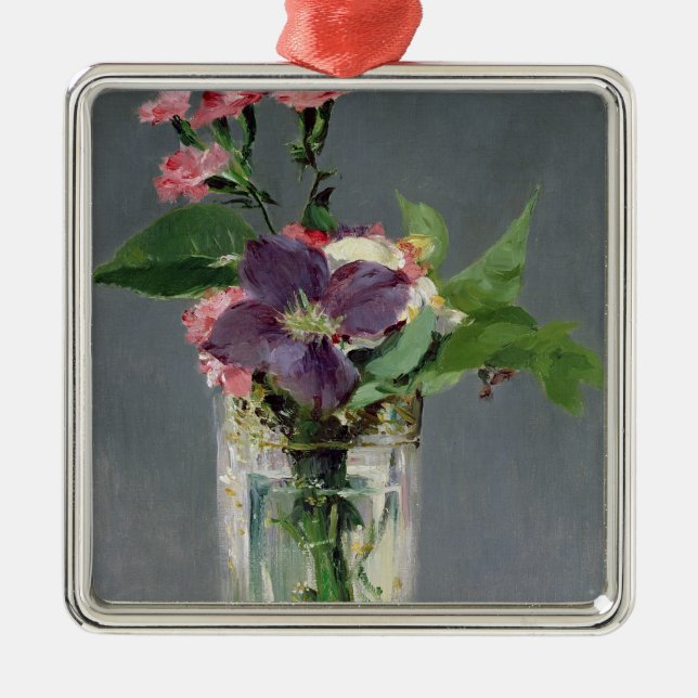 Manet | Pinks och Clematis i en Crystal vas, 1882 Julgransprydnad Metall (Framsidan)