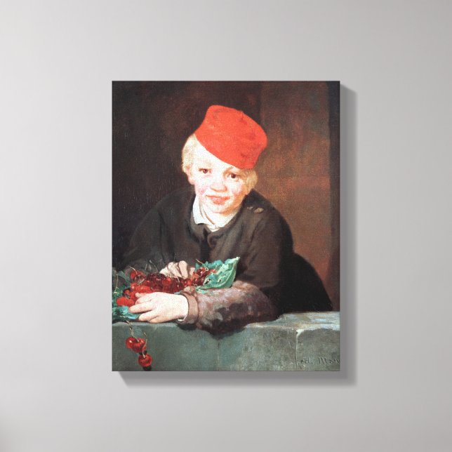 Manet | Pojken med Cherries, 1859 Canvastryck (Framsida)