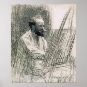 Manet porträtt av Edouard Manet på hans staffl Poster