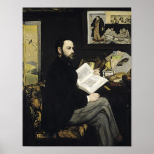 Manet porträtt av Emile Zola 1868 Poster