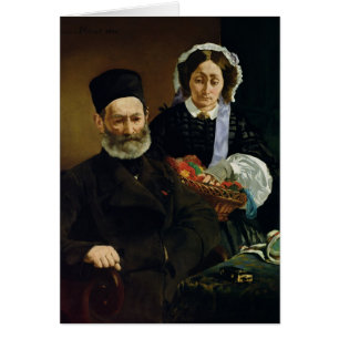 Manet   porträtt av M och Mme Auguste Manet Hälsningskort