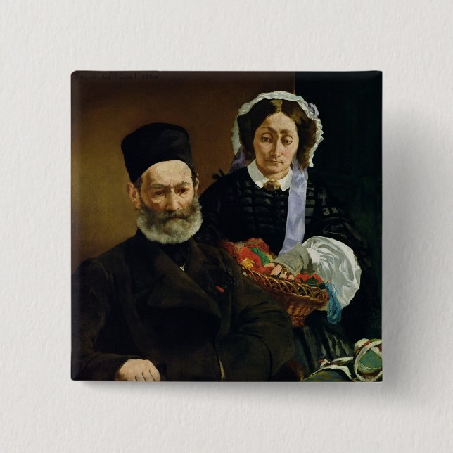 Manet | porträtt av M och Mme Auguste Manet Knapp (Framsida)