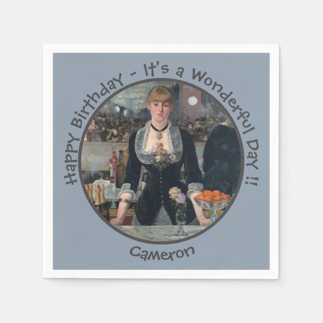 Manet Pub vid insamlingen av Folies-Bergère Party Pappersservett (Framsidan)