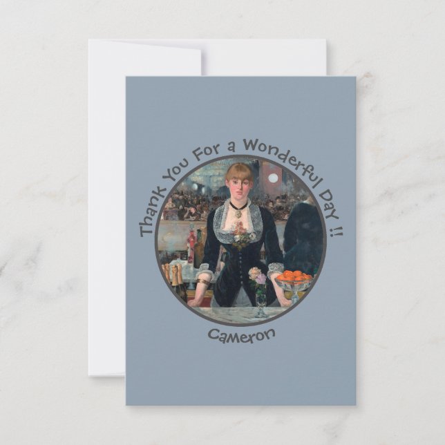 Manet Pub vid insamlingen av Folies-Bergère Party Tack Kort (Framsida)